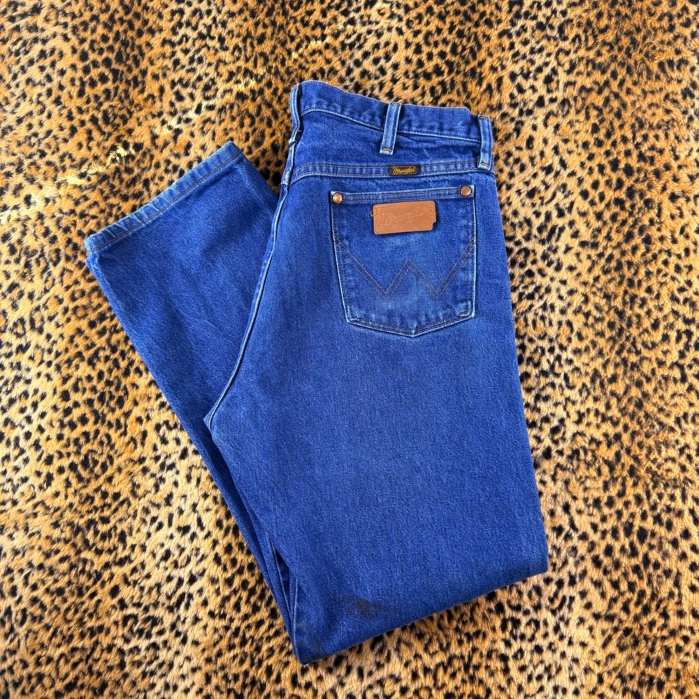 Vintage Wrangler 13MWZ Cowboy Cut Blue Denim Jeans Mens 36x30 Made in Costa Rica